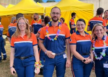 Les quatre bénévoles de la Protection Civile de Saône-et-Loire en renfort au festival des Vieilles Charrues